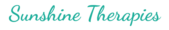 Sunshine Therapies logo in teal script.